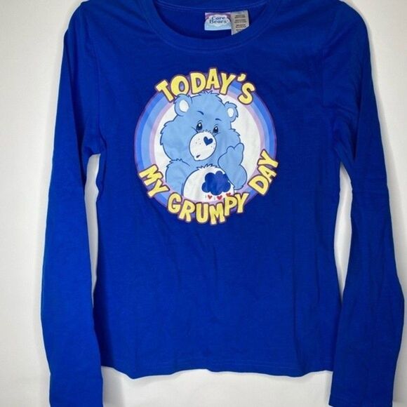 Vintage New Y2K 2000s Care Bear Today’s My Grumpy Day Long Sleeve Shirt large - Picture 2 of 4